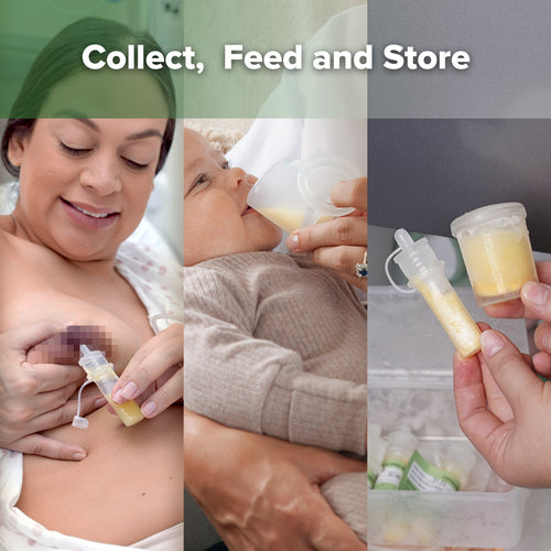 Silicone Colostrum Collector & Lidded Cup Pack (pre-sterilised) - 6ml - 6pcs