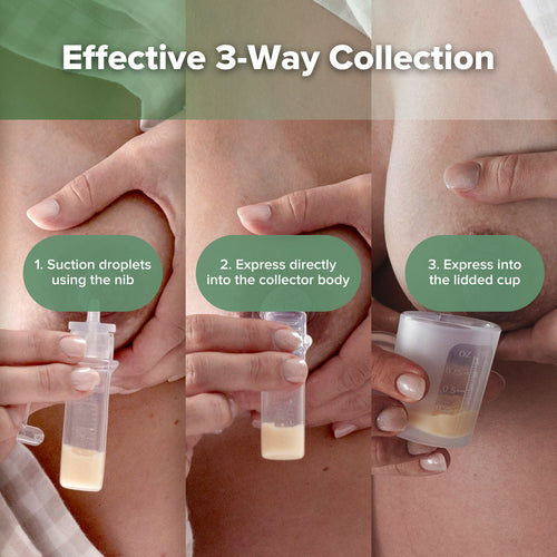 Silicone Colostrum Collector & Lidded Cup Pack (pre-sterilised) - 6ml - 6pcs