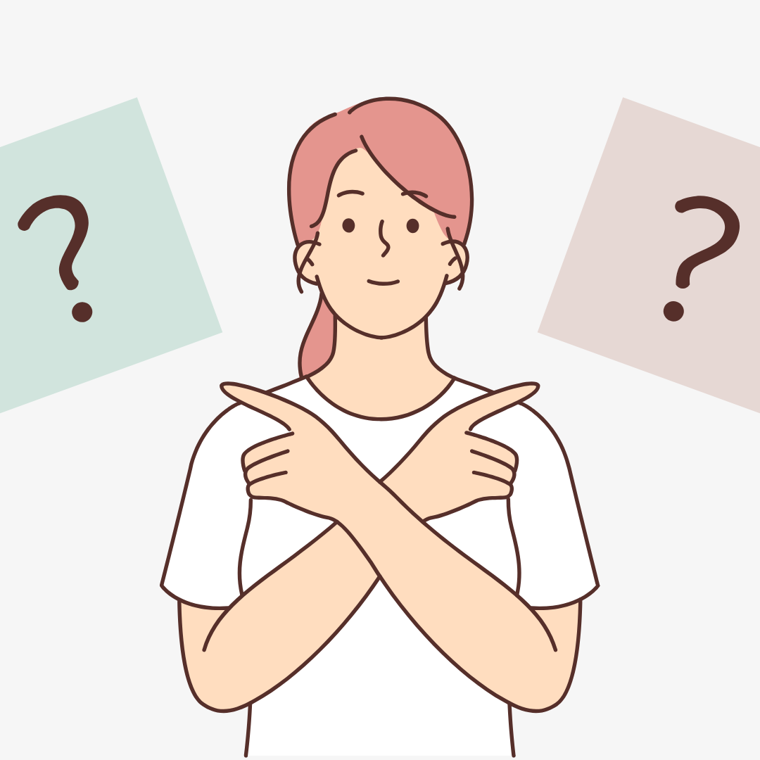 Illustration of a mum trying to make a decision