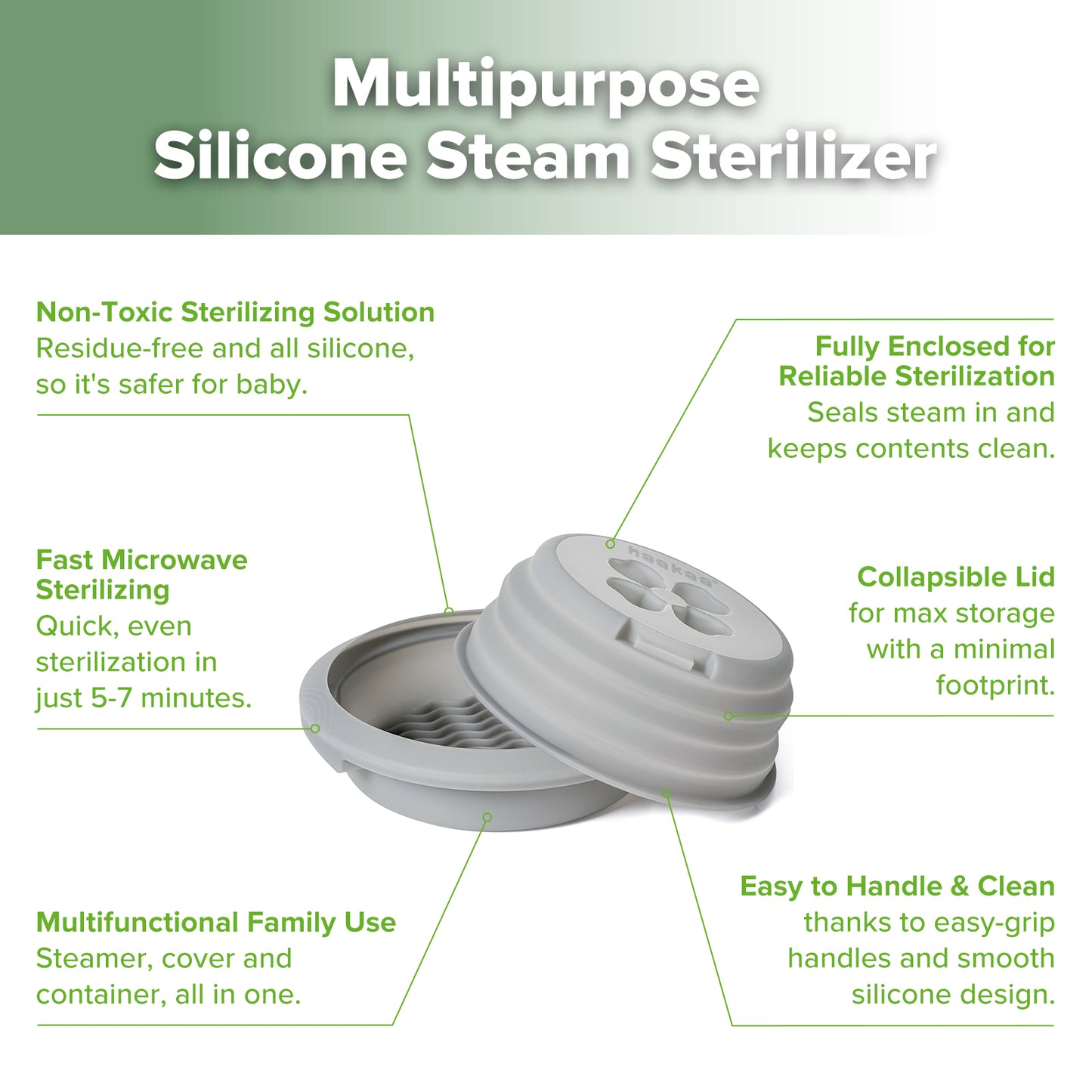 Multipurpose Silicone Microwave Steriliser & Steamer