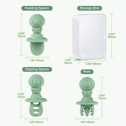 Astronaut Beginner Silicone Cutlery Set
