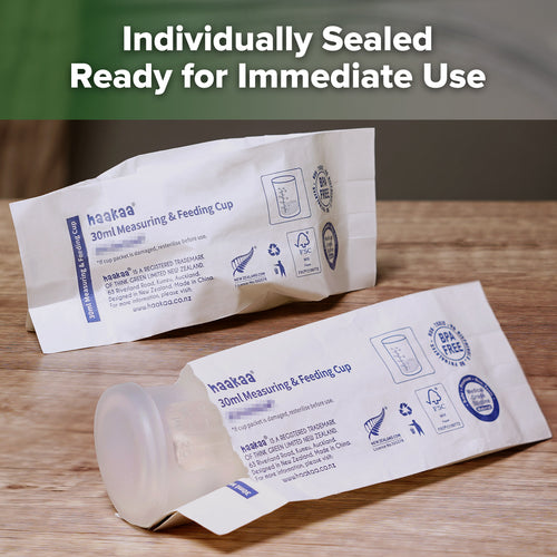 Silicone Measuring & Feeding Lidded Cup (pre-sterilised) - 25ml - 2pcs