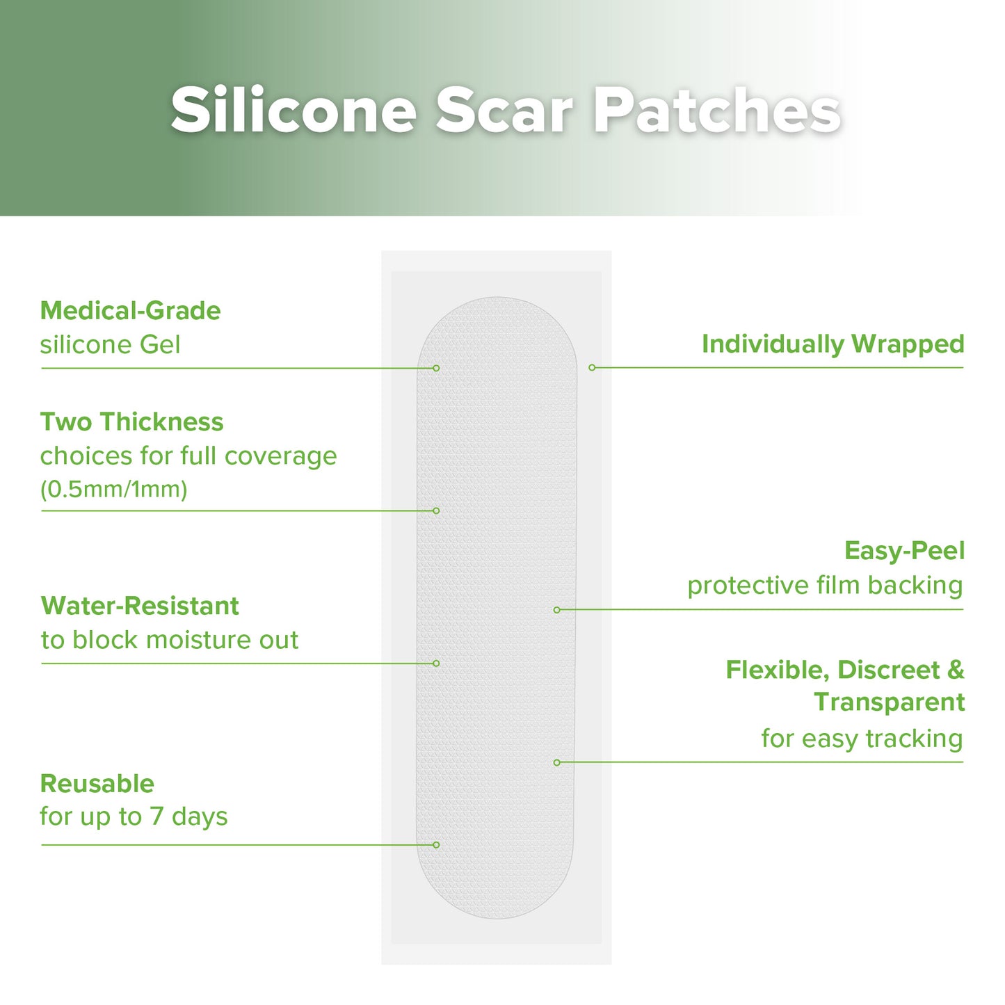 Haakaa Mum C-Section Scar Silicone Patches - 6pc (3 x 0.5mm + 3 x 1mm)