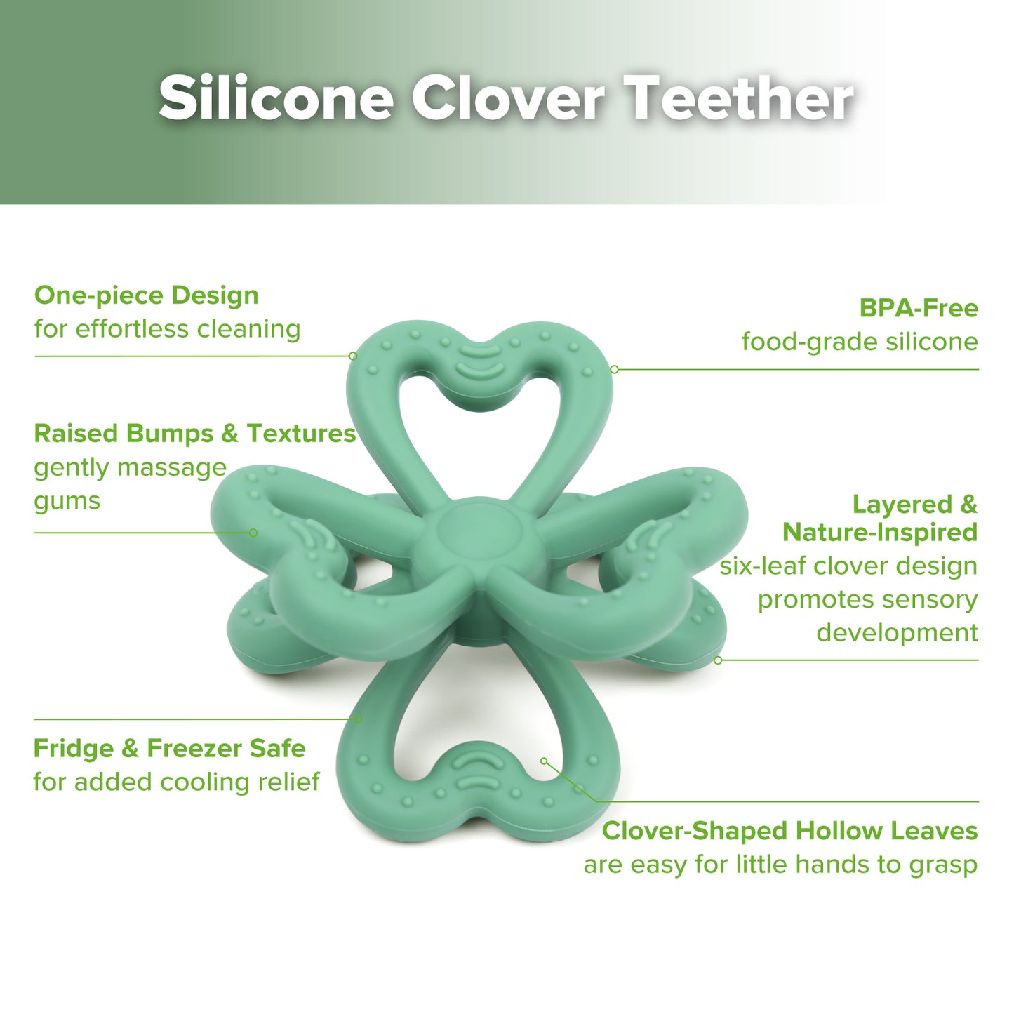 Silicone Clover Teether