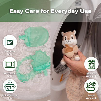 Snuggle Squirrel & Acorn Teether Blanket Combo