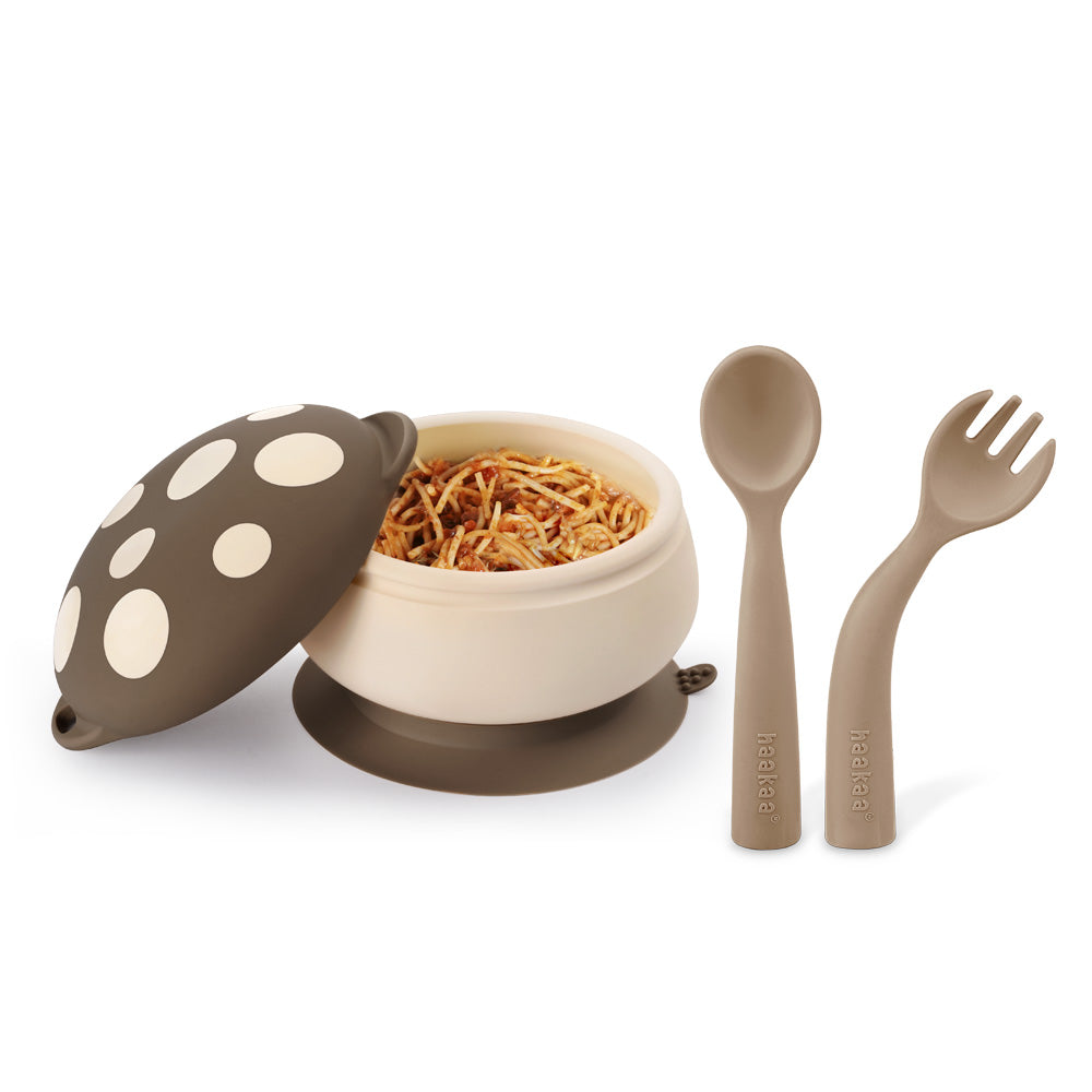 Silicone Mushroom Bowl & Bendy Cutlery Set