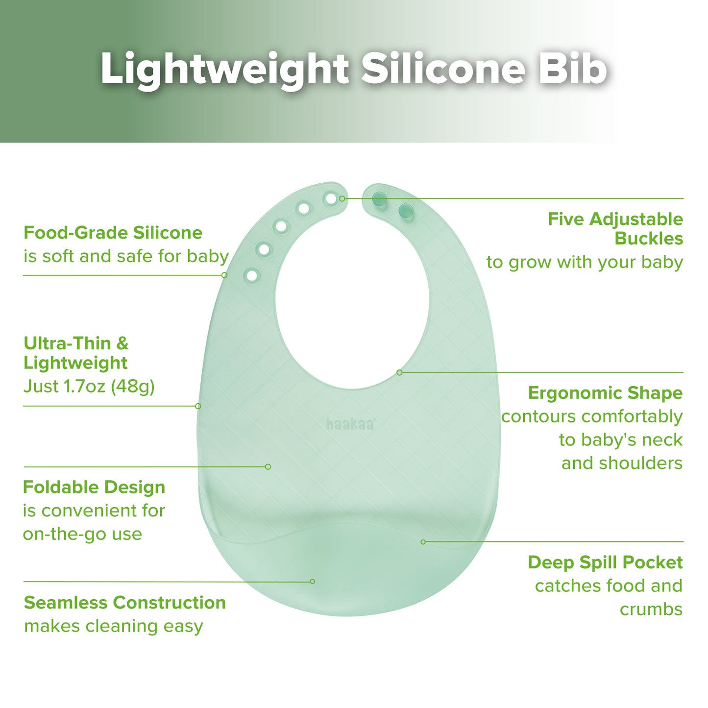 Lightweight Silicone Pocket Bib
