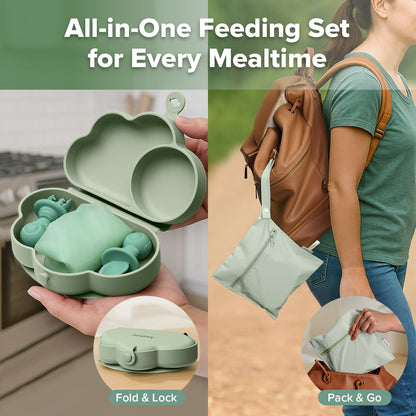 Cloud Crew Silicone Feeding Set