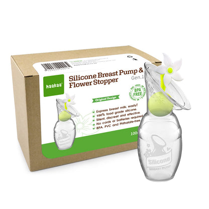 Generation 1 100ml Breast Pump & Flower Stopper Gift Box | Haakaa.